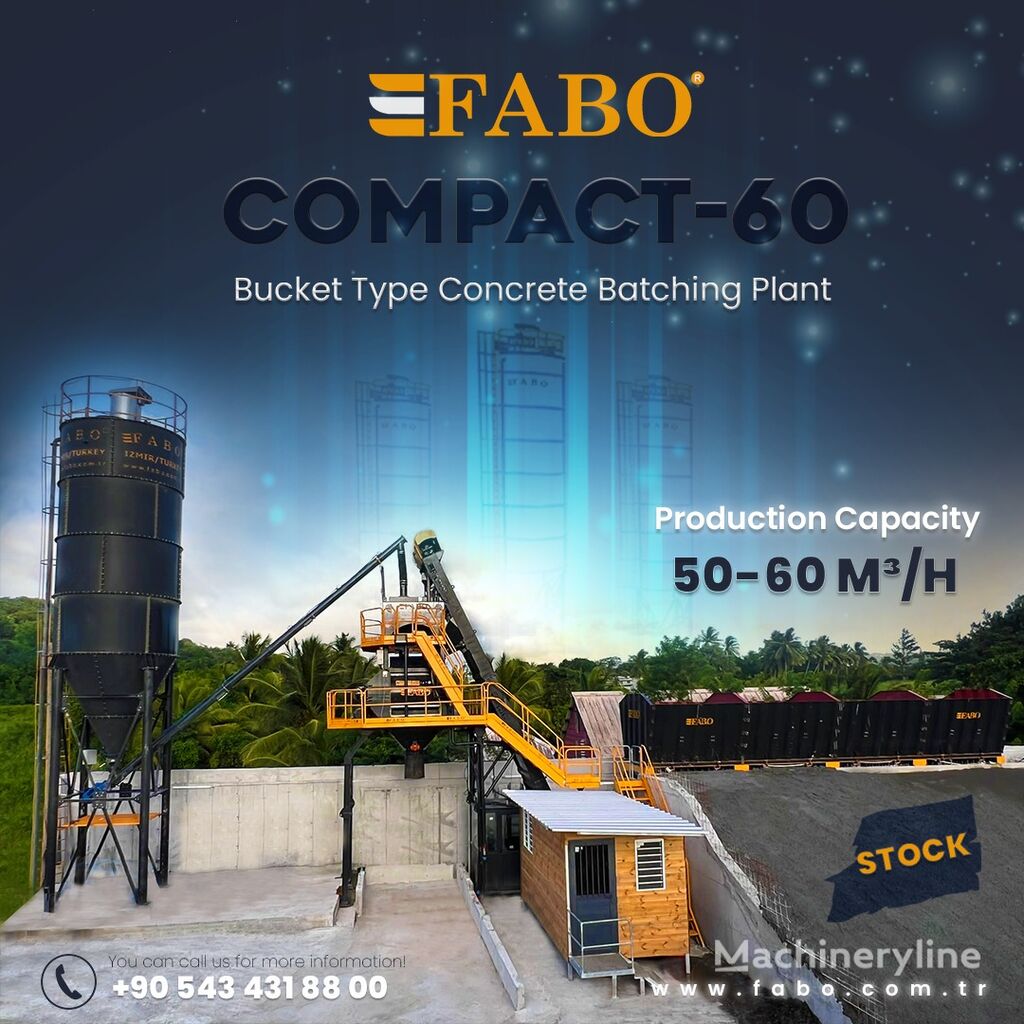 новый Fabo БЕТОННЫЙ ЗАВОД FABOMIX COMPACT-60 | НОВЫЙ ПРОЕКТ | В НАЛИЧИИ